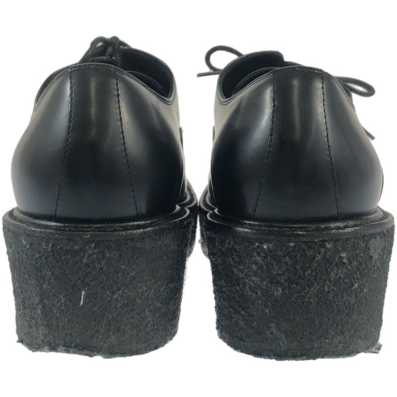 Celine Cles Peep Sole Leather Oxford Shoes Black 38