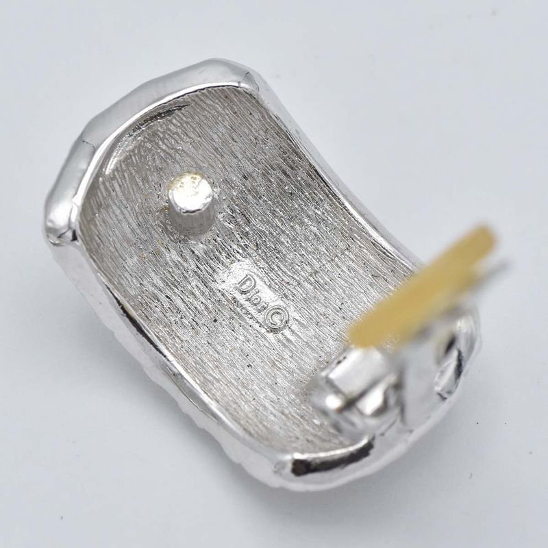 Christian DIOR Earring Trotter Silver Color Accessories Ladies With Box H1744