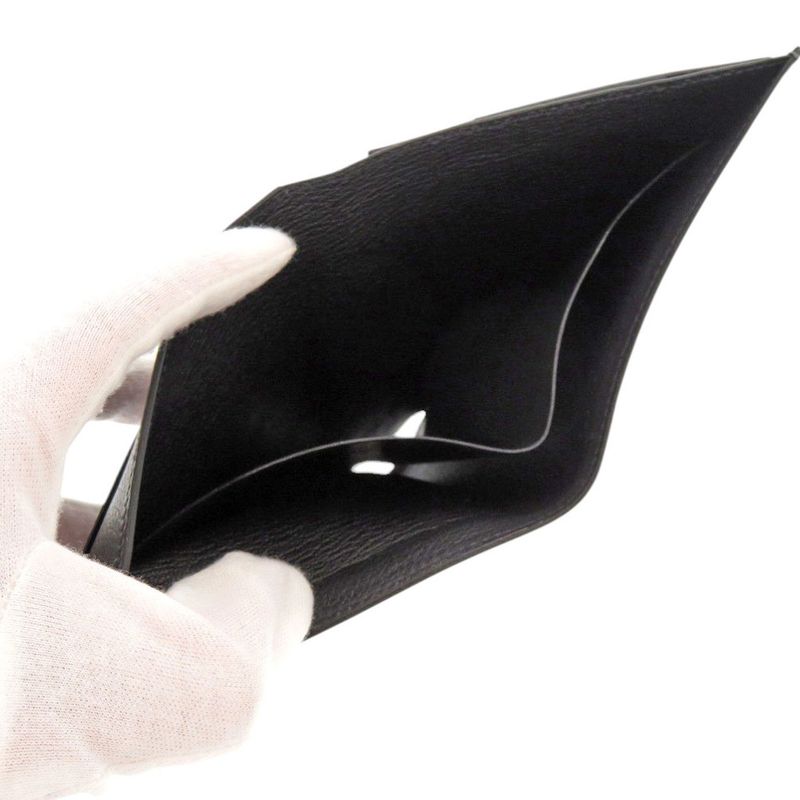 Hermes Vaubourg Grain Black Card Case Black 0684 Hermes