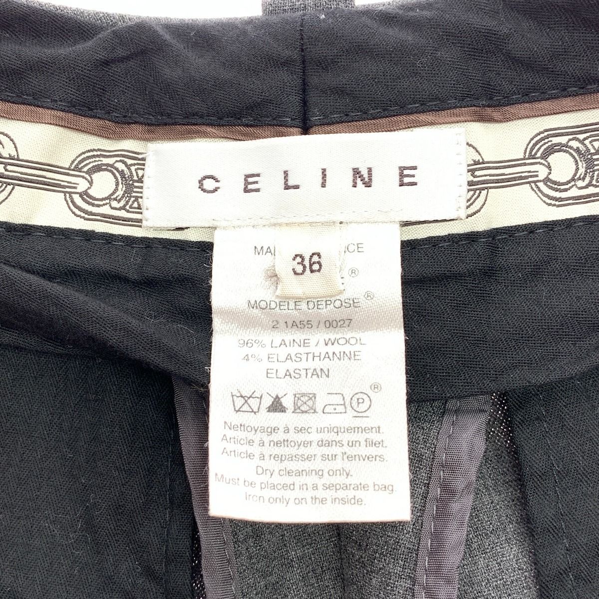 Celine Women's Pants Size 36 Wool None Gray