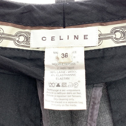 Celine Women's Pants Size 36 Wool None Gray