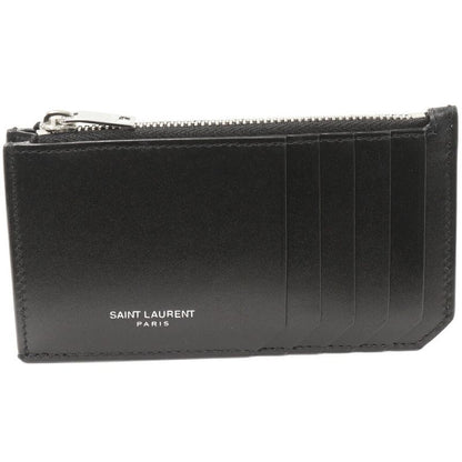 Saint Laurent Paris Coin Case With Card Case Fragment Case Calf Black 609362