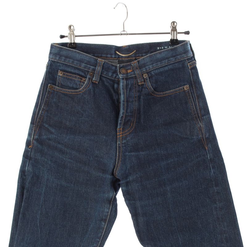 Saint Laurent 20 Years Button Fly Tapered Denim Pants Jeans 644024 Indigo Blue