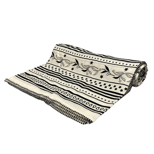 Hermes Stole (shawl) Carre Geant/shawl Carre 140 Ivory×black Festival Des