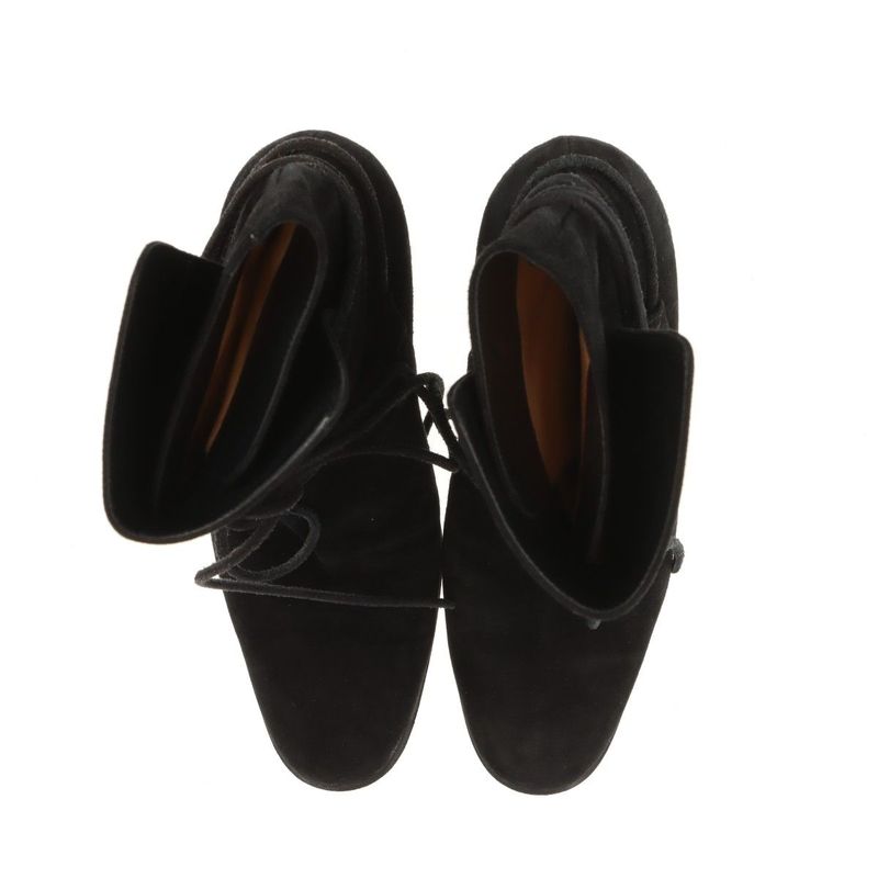 Hermes Suede Boots Women's 36 Semelle CUIR Black Made In Italy