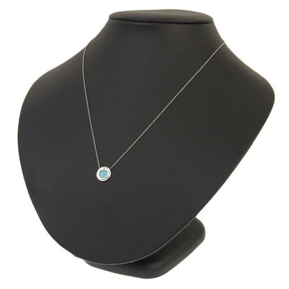Tiffany & Co T TWO Circle Turquoise Necklace 18K White Gold 750 White Gold