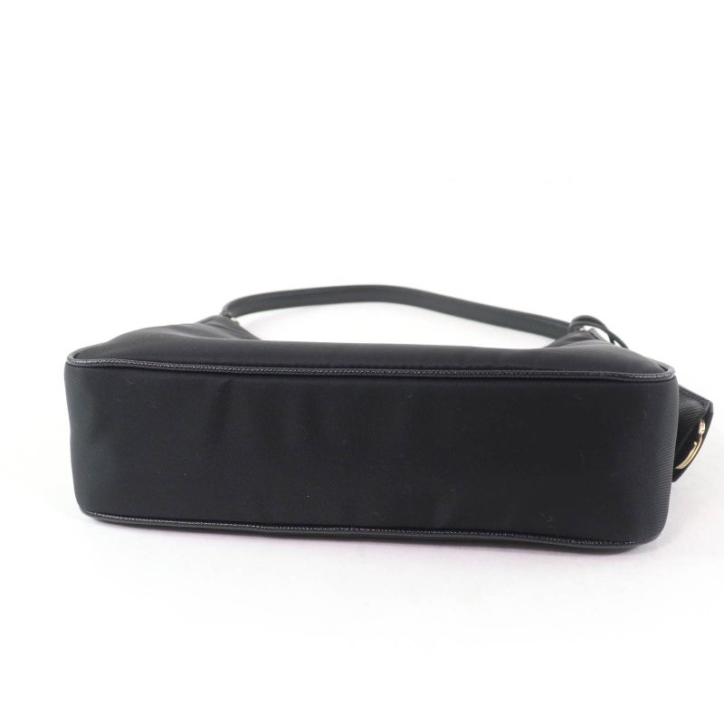 Prada Re-edition 2005 Re-nylon Triangle Logo Mini Nylon Handbag Black Gold