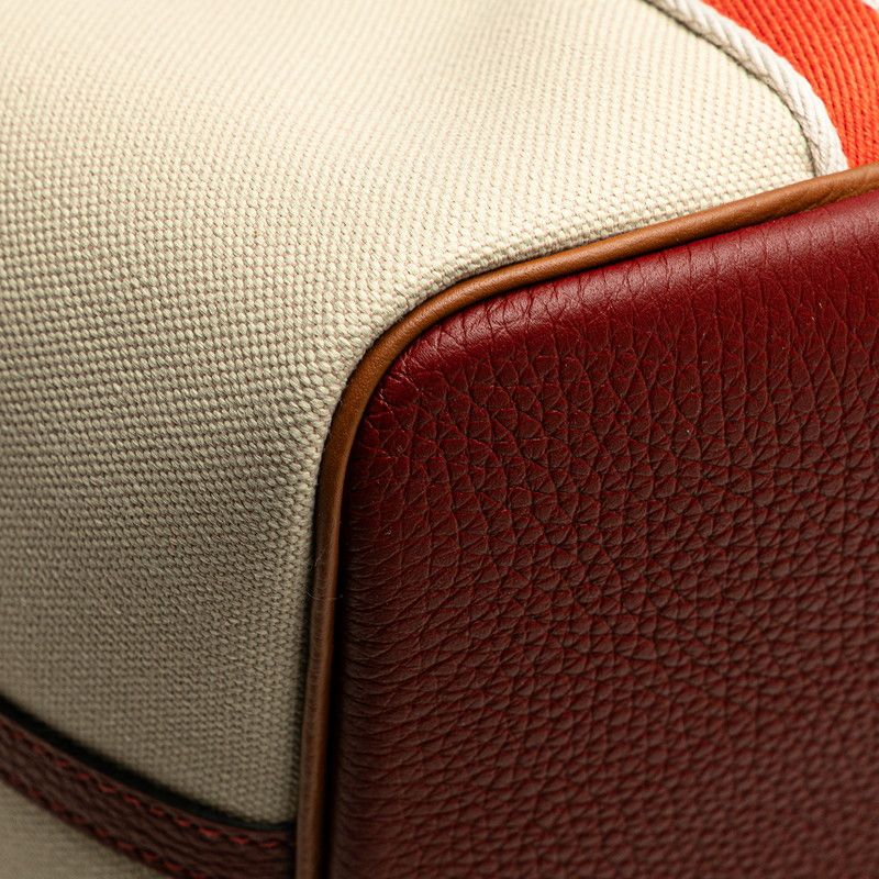 Hermes Pur Sangle Beige Red Brown Taurillon Clemence Toile Military Women Hermes