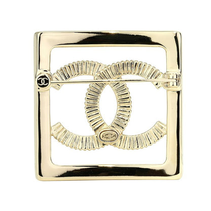 Chanel Brooch Square Pin Brooch Gold
