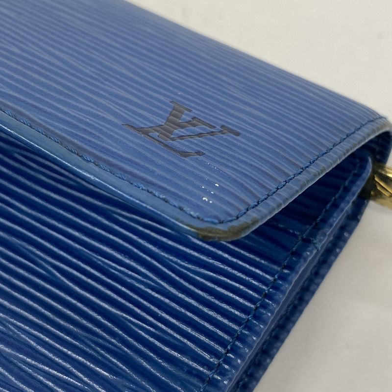 Louis Vuitton Epi Pochette Porte Monet Cles Di M63575 Toledo Blue Ladies Long