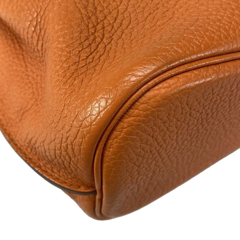 Hermes Shoulder Bag Sau Kelly 26 Orange Silver Hardware