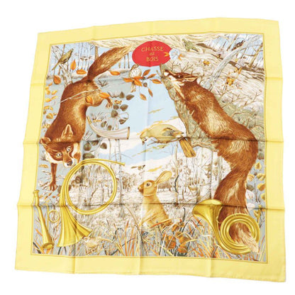 Hermes Carré 90 Chasse Au BOIS Hunting In The Woods 100% Silk Scarf Multi Made