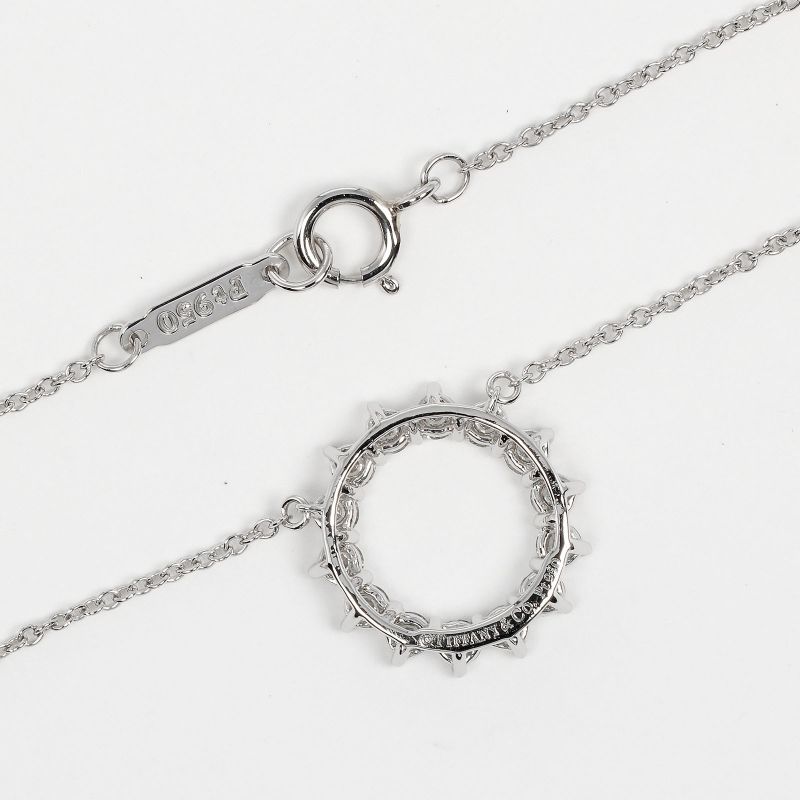 Tiffany & Co Open Circle Small Pt950platinum × Diamond Ladies 2.93g Necklace