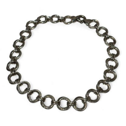Tiffany & Co OLD Vintage Trinity Circle Link Chain Necklace Sv925 Unisex Silver