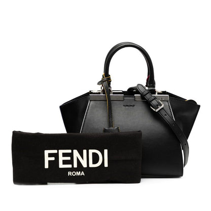 Fendi Mini Troisage Handbag Shoulder Bag 2WAY 8bh333 Black Calf Women Fendi