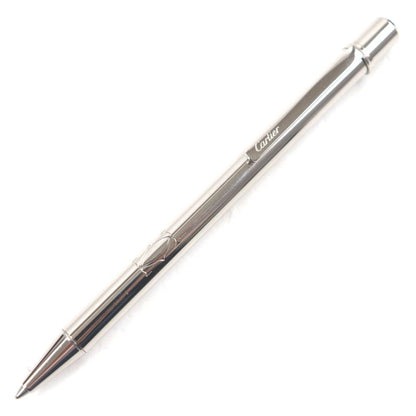 Cartier Must De Cartier Ballpoint Pen Twist Closure With Engraved Logo Silver