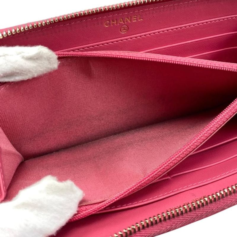 Chanel Long Wallet Long Zip Round Wallet Ap1590 Matelasse Lambskin Coco Mark