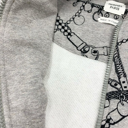 Hermes Outerwear Cotton Gray Black Blouson Jacket Brushed Lining Tresor Medor