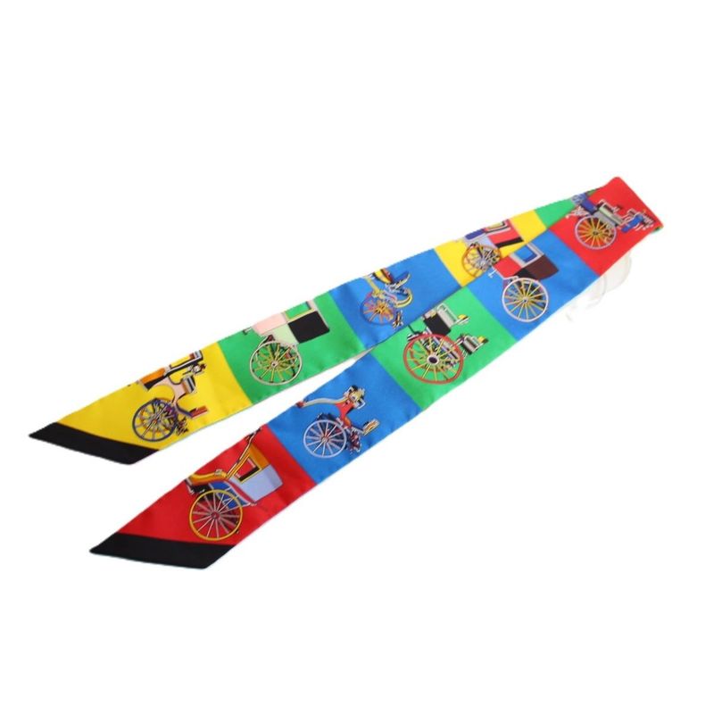 Hermes Twilly Exquisite Carriage Silk Scarf