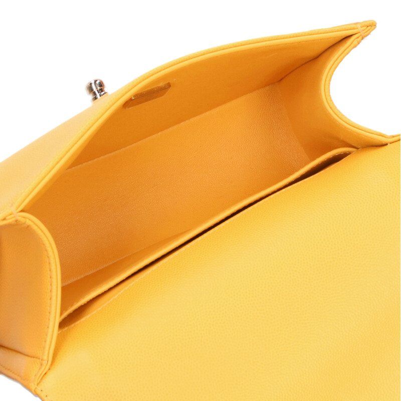 Chanel Boy Chanel Caviar Skin Chain Leather Shoulder Bag Men's