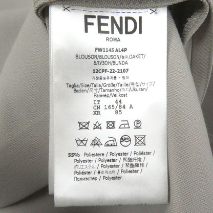 Fendi 2022 Fw1145 Fly Front FF Logo Embroidery Long Sleeve Safari Shirt Beige