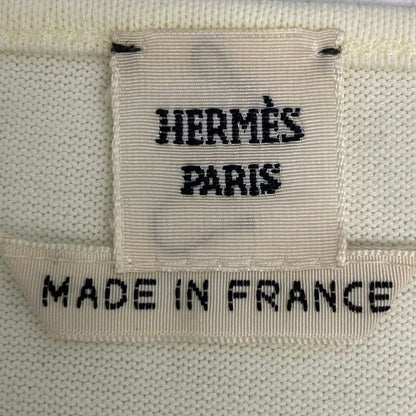 Current Hermes T-shirt Short Sleeves Knit Logo Cream Size 40