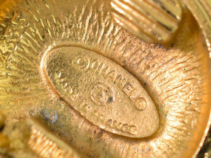 Authentic Chanel Coco Mark Earrings GP Gold Plated Coco Mark Accessories