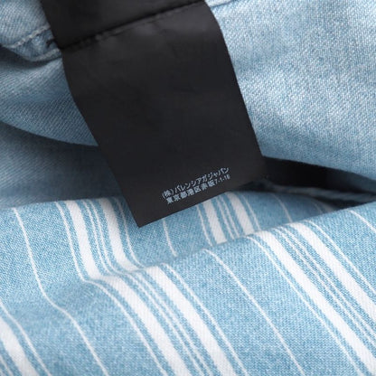 Balenciaga Oversized Button-down Collar Striped Denim Shirt Long Sleeve Shirt