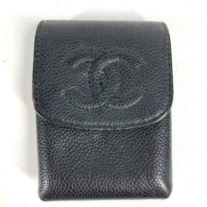 Chanel Cigarette Case CC Coco Logo A13511 Caviar Skin Black