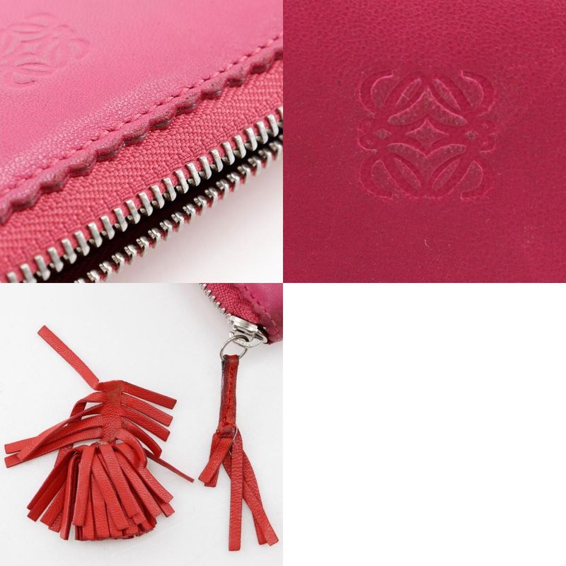 Loewe Anagram Lambskin Pink Women's Long Wallet