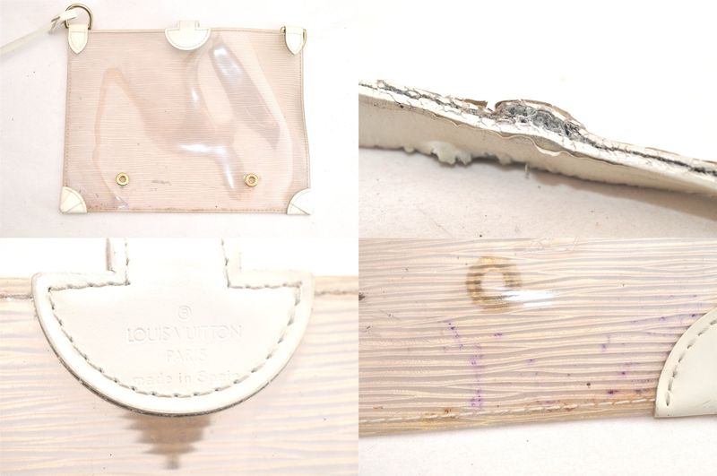 Louis Vuitton Epi Plage Lagoon Bay Tote Bag Clear White M92151 LV 3000n