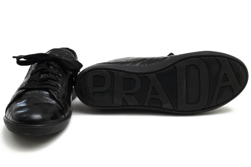 Prada Shoes Sneakers Shoes Low Cut Ladies Women Women's Enamel Patent Leather