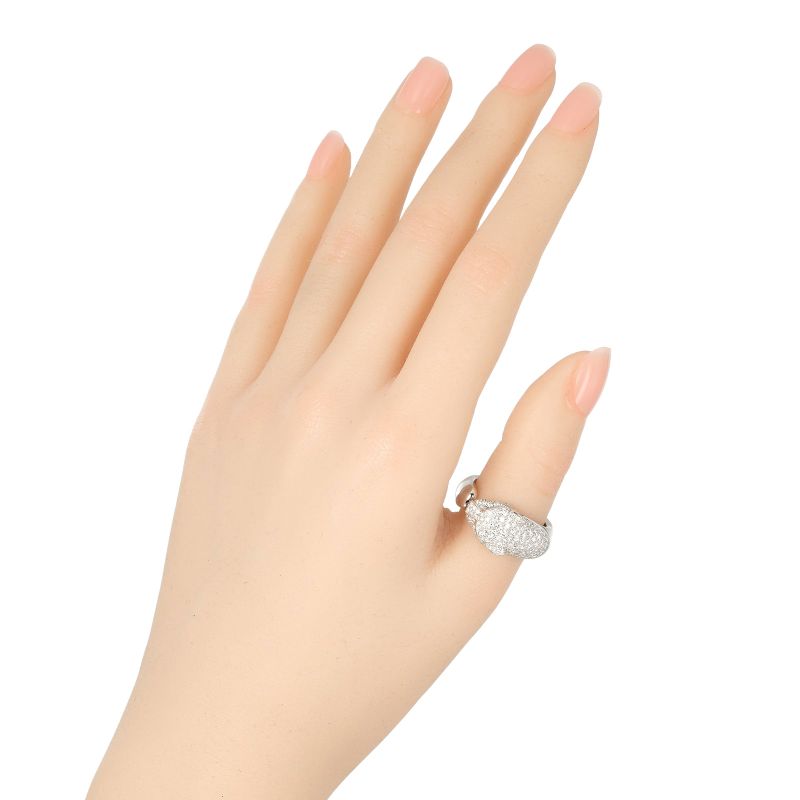 Cartier Panthère 18kwhite Gold × Diamonds × Emerald #18 Ladies 15.94g Ring