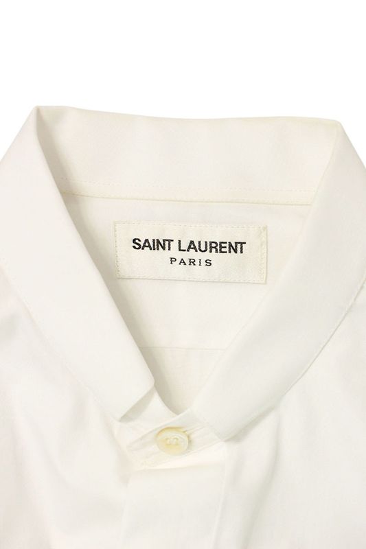 Saint Laurent Paris 481808 Y217w Plain Long Sleeve Shirt With Winged Buttons