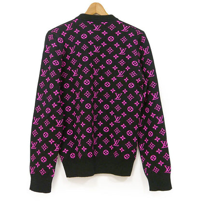 Louis Vuitton Cashmere Knit Size S Black And Pink Monogram Pattern On Back