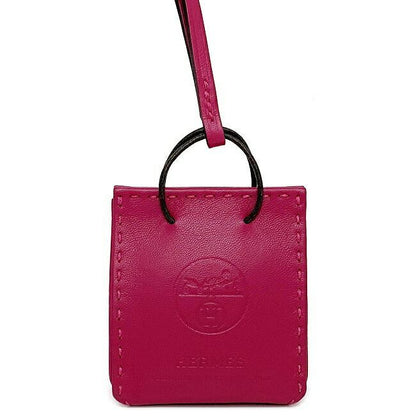 Hermes Charm Sac Orange Pink Rose Mexico Excellent Condition Leather