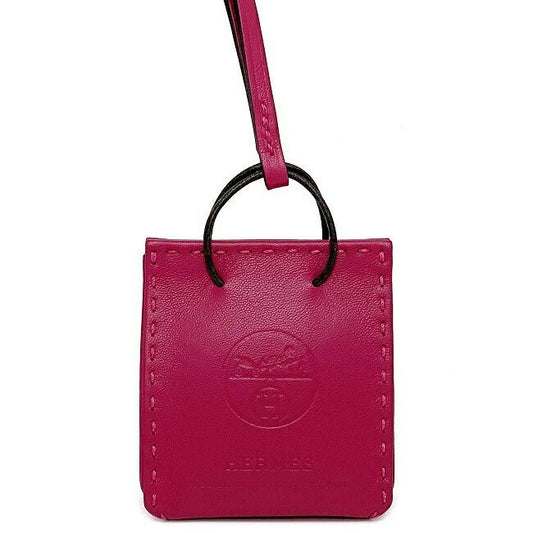 Hermes Charm Sac Orange Pink Rose Mexico Excellent Condition Leather