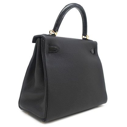 Hermes 2-Way Bag Kelly Touch 28 Inside Stitch Togo Niloticus Black Gold