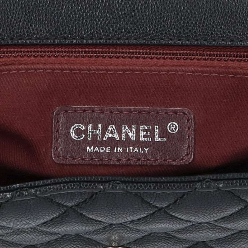 Chanel Large Top Handle Caviar Skin Chain Shoulder Bag Women