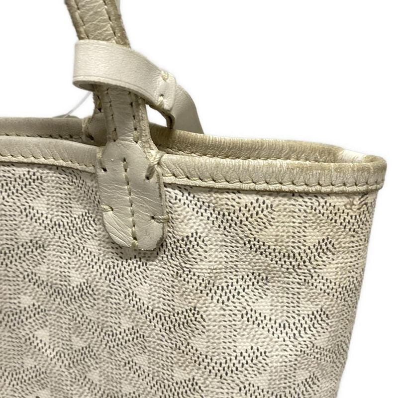 Goyard Tote Bag Saint Louis Junior White Marquise Leather