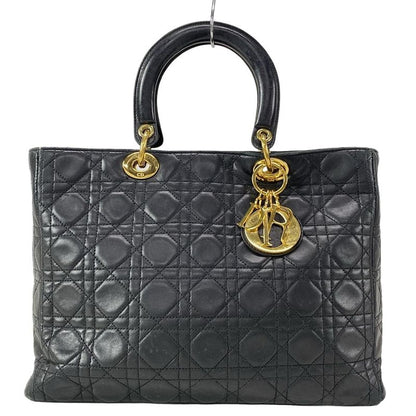 Dior/christian Dior Handbag Lady Dior Large Bag Black Leather