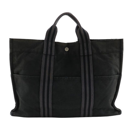 Hermes Fourre Tout MM Tote Canvas Black Unisex Handbag