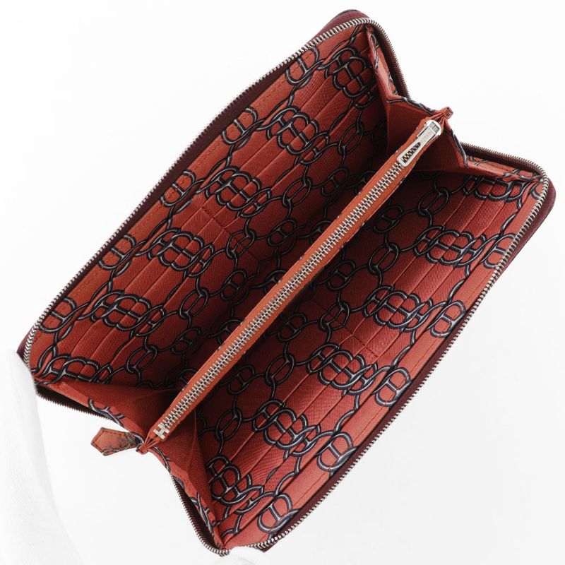 Hermes Azap Long Silk-in Vaux-epson Rouge Ash Bordeaux □R Ladies Long Wallet