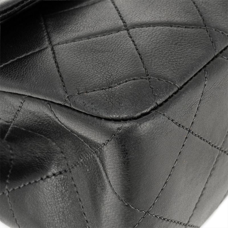 Chanel Matelasse 23 W Flap Chain Shoulder Bag Lamb Skin A01113 Black Gold