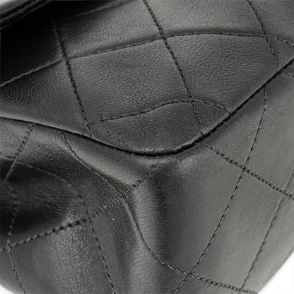 Chanel Matelasse 23 W Flap Chain Shoulder Bag Lamb Skin A01113 Black Gold