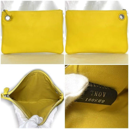 Fendi Clutch Bag Triplet Pouch Pink Bordeaux Yellow