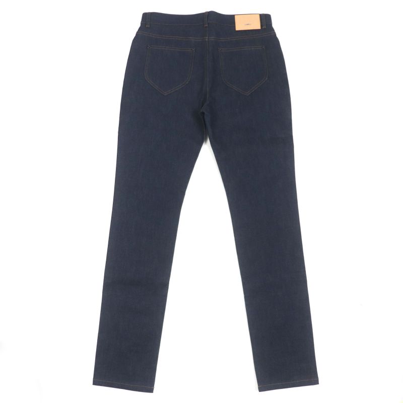  Louis Vuitton 23AW 100% Cotton Leather Straight Denim Pants With Patch And