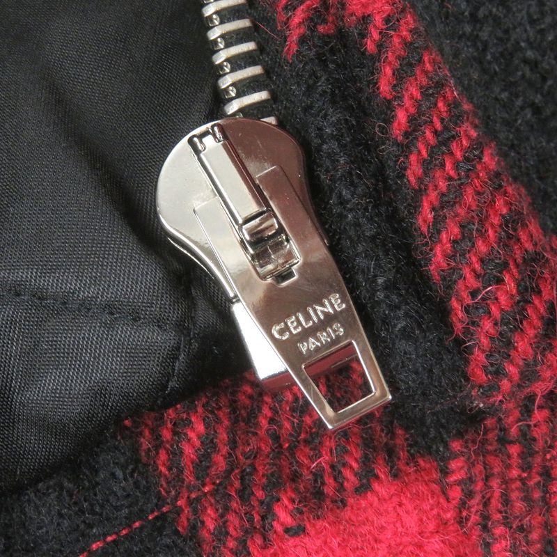 Celine 21AW 2w404018f Lumberjack Buffalo Check Cottoned Blouson Jacket Red