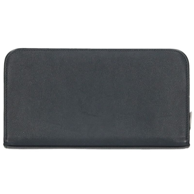 Saint Laurent Paris Logo Print Leather Long Wallet For Men