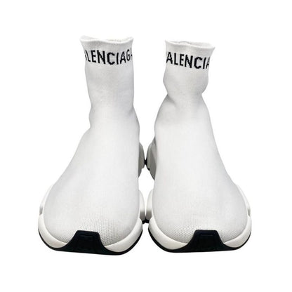 Balenciaga Sneakers Speed Trainers 549823 41 Size Knit Logo White Balenciaga